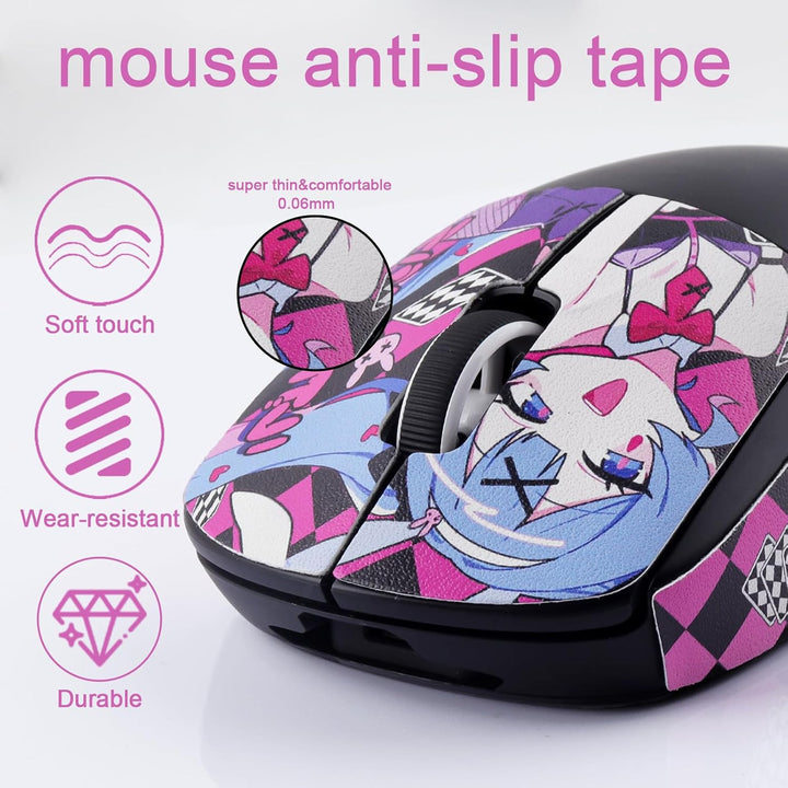 Hyekic Mouse Grip Tape Fit for Logitech G PRO X Superlight, 4 Pieces, Anti-Slip Gaming Mouse Skins,