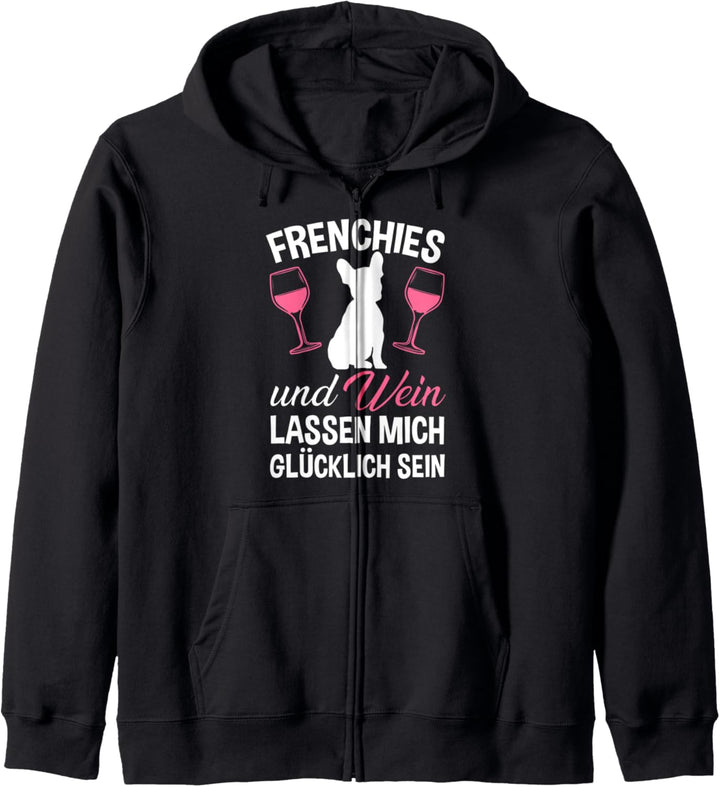 Frenchie und Wein Französische Bulldogge Kapuzenjacke
