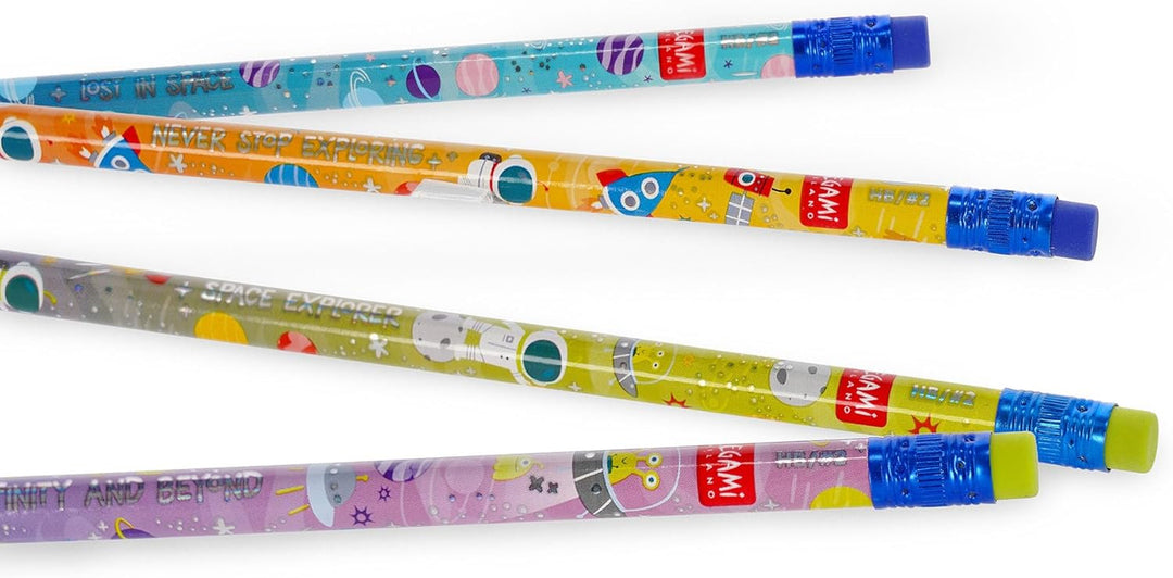 Legami - Set mit 4 duftenden HB-Bleistiften - Smelling Good, Duft von Erdbeere, Details aus Folie, m