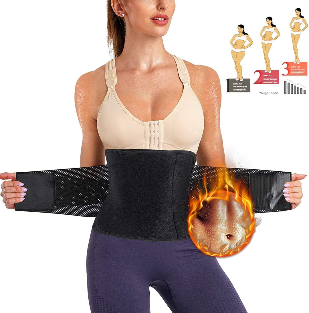 Gotoly Damen Bauchweggürtel Fitness Schwitzgürtel Sport Fitnessgürtel Verstellbarer Neopren Sauna Ge
