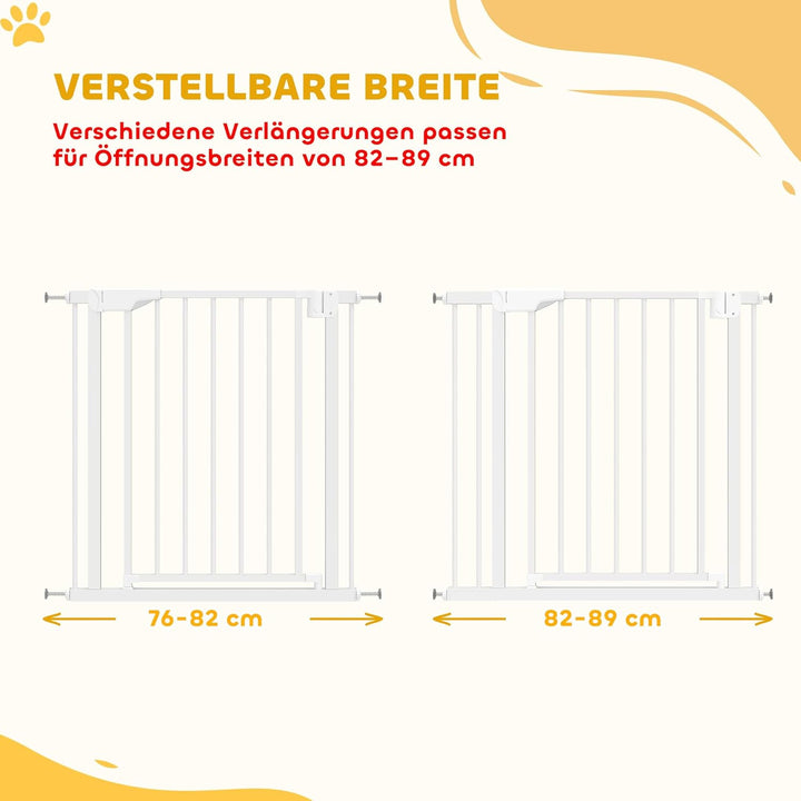 PawHut Treppenschutzgitter Absperrgitter Hund Schutzgitter ohne Bohren 76-89 x 76 cm Türschutzgitter