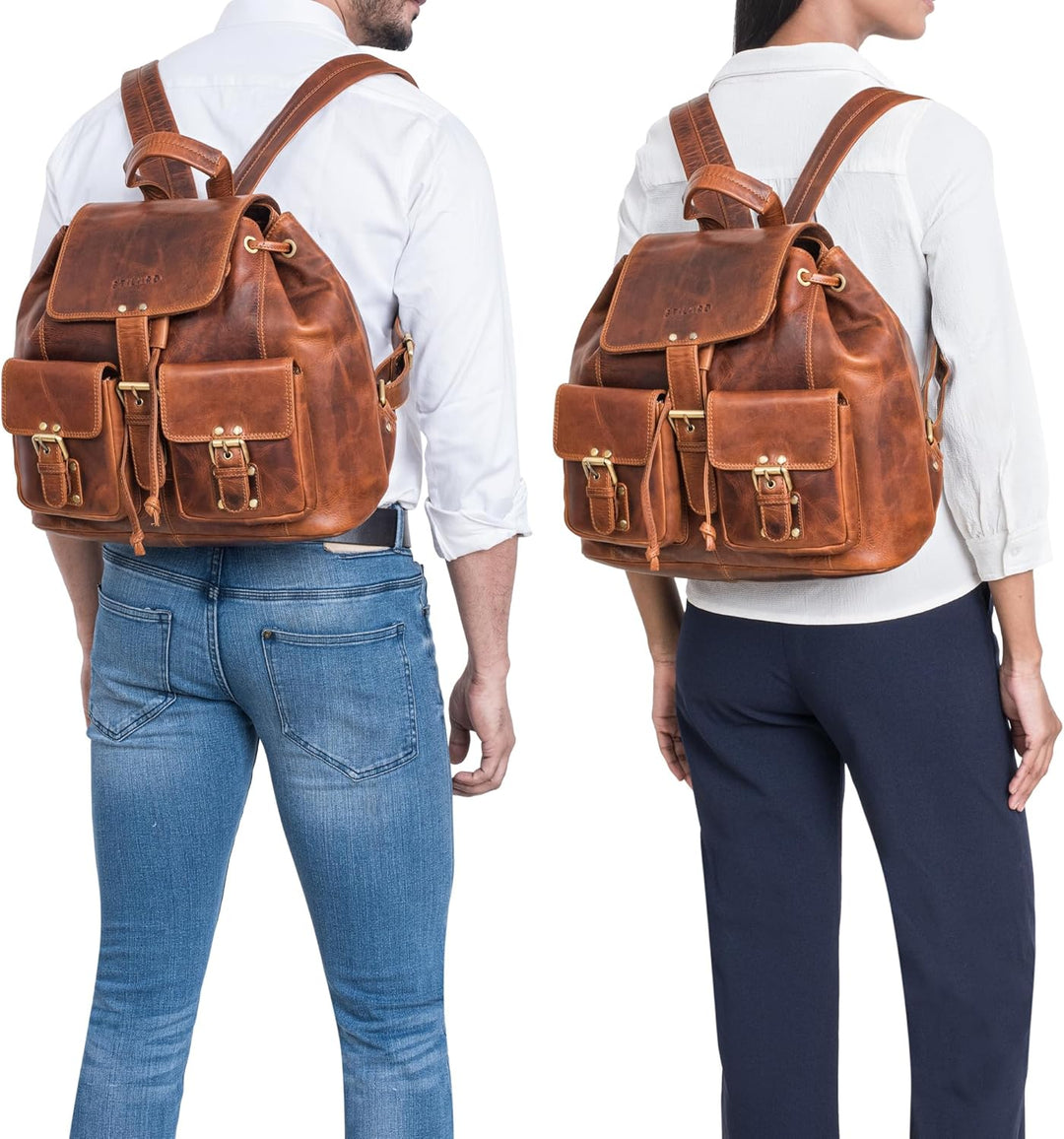 STILORD 'Larissa' Grosser Echt Leder Rucksack im Vintage Look - Stilsicher Unterwegs Sein Sesto - Co