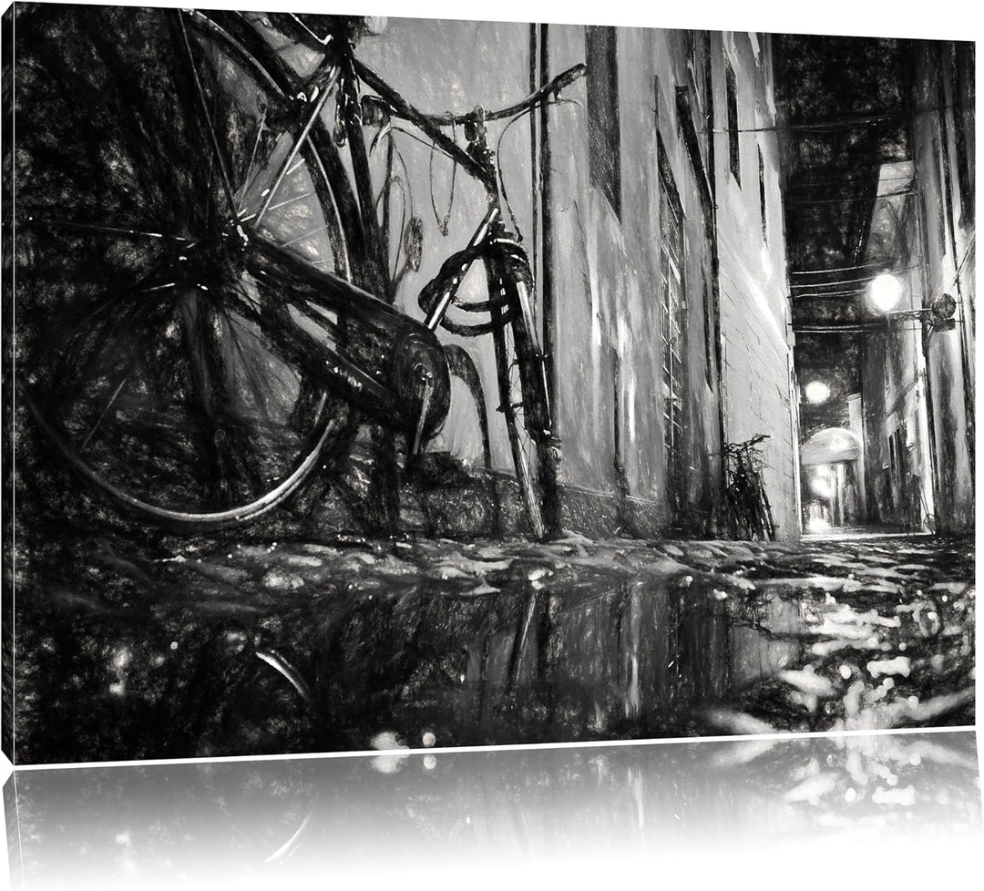 Pixxprint Small Street at Night Los Angeles als Leinwandbild/Grösse: 100x70 cm/Wandbild/Kunstdruck/f