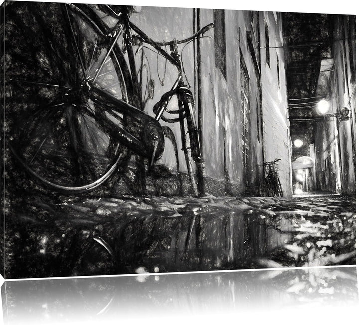 Pixxprint Small Street at Night Los Angeles als Leinwandbild/Grösse: 100x70 cm/Wandbild/Kunstdruck/f