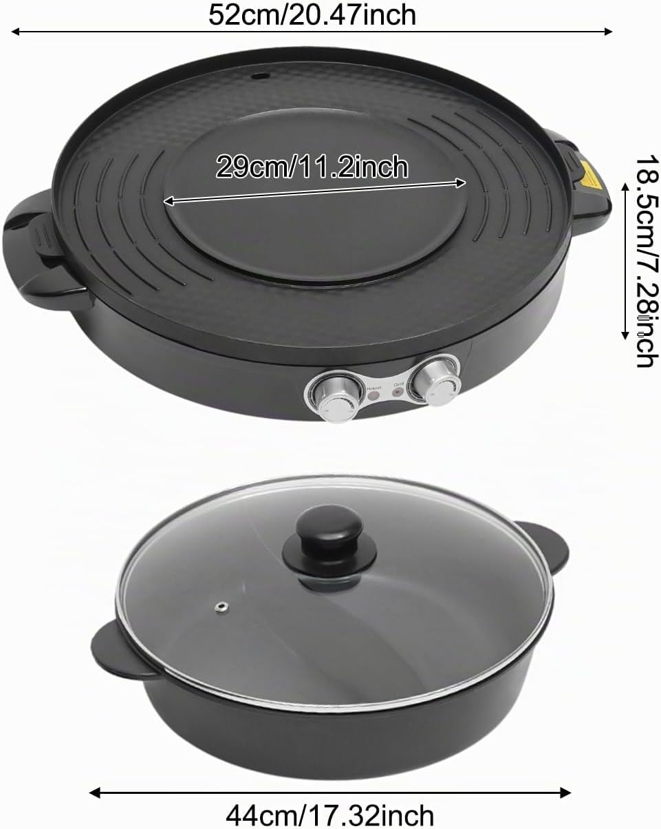 2000W Hot Pot Elektrisch Hotpot Topf 220V Elektrogrill 2 in 1 Multifunktion Elektrische Grill Hot po