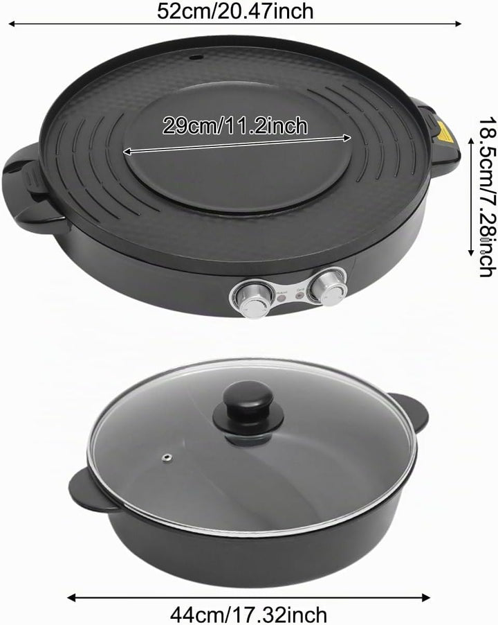 2000W Hot Pot Elektrisch Hotpot Topf 220V Elektrogrill 2 in 1 Multifunktion Elektrische Grill Hot po