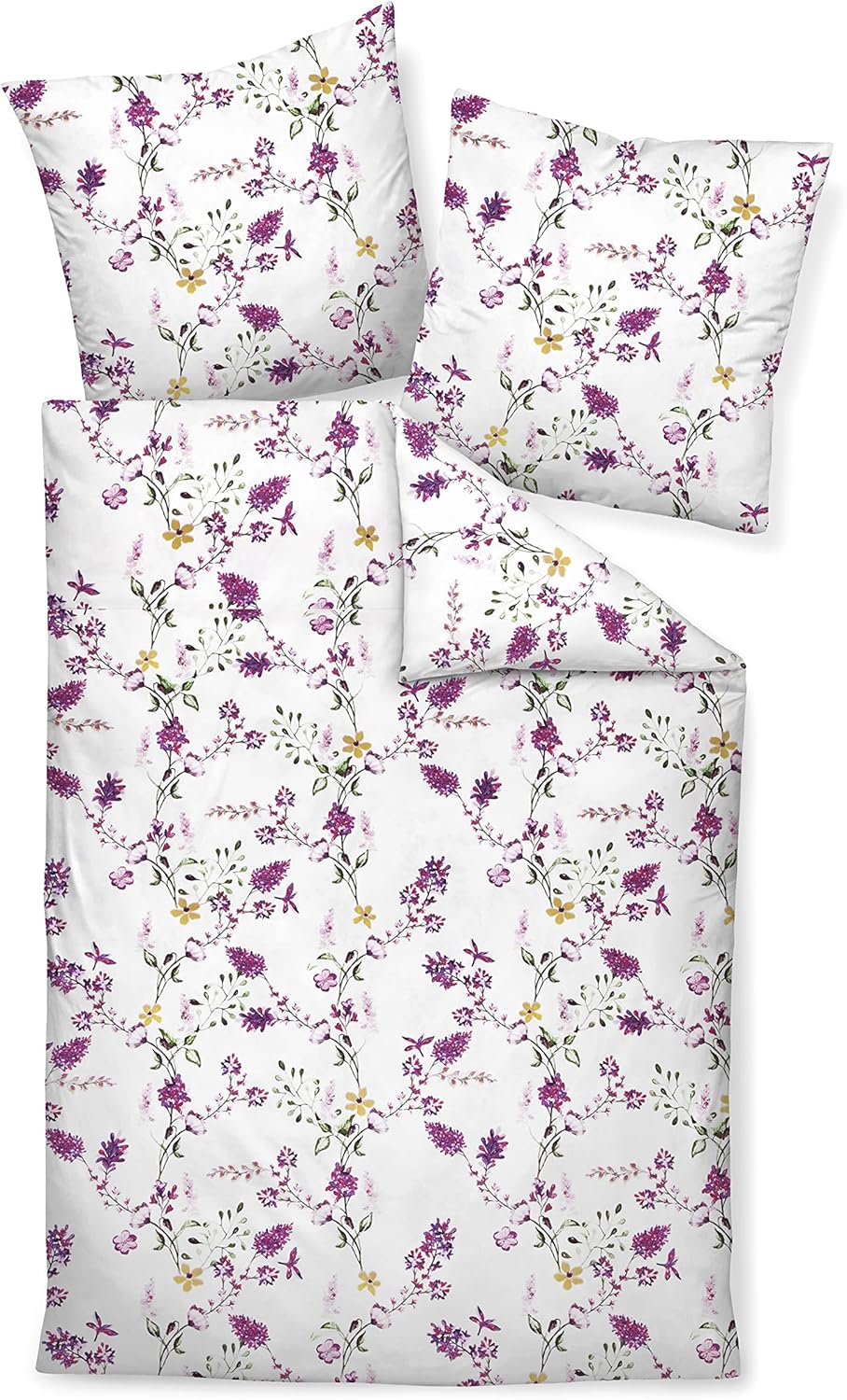 Janine Bettwäsche Mako-Satin Moments 155x220 + 80x80 cm Flieder, 155x220 + 80x80 cm