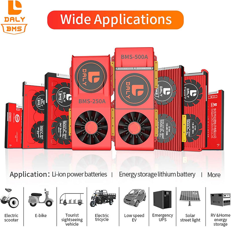 DALY BMS 13S 48V 60A Li-Ion Akku-Schutzplatine mit Balance-Leitungen BMS für 18650 Akku Pack 48V