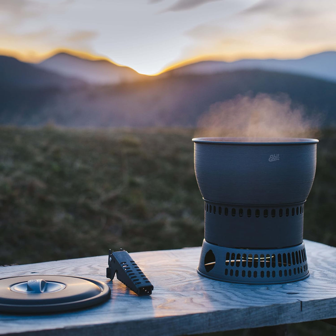 Esbit Spiritus-Kochset CS2350 WN - Kochset mit Wärmetauscher Grau 2,35L, Grau 2,35L