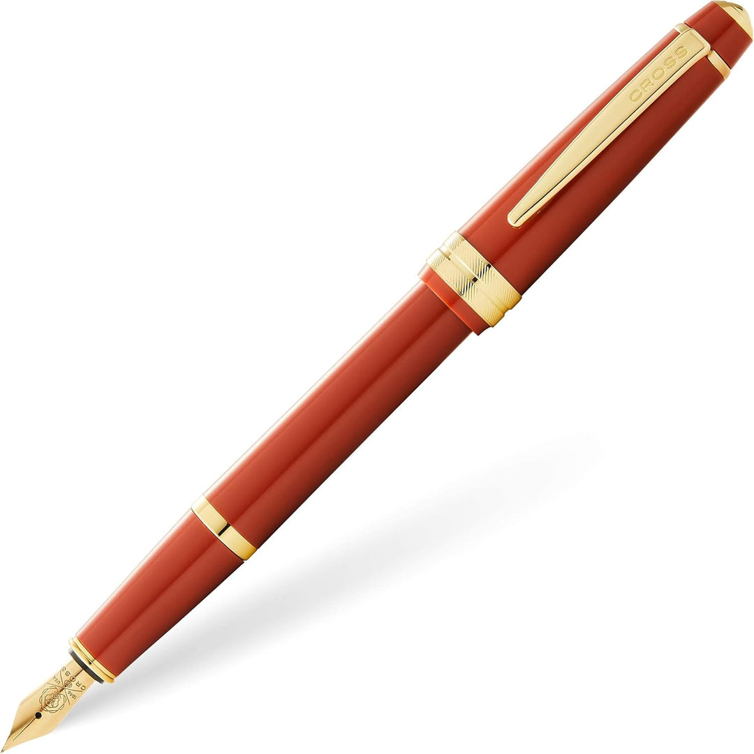 Cross Bailey Light Füllfederhalter (Federstärke M, inkl. Geschenkverpackung) Bernstein-Lack mit gold