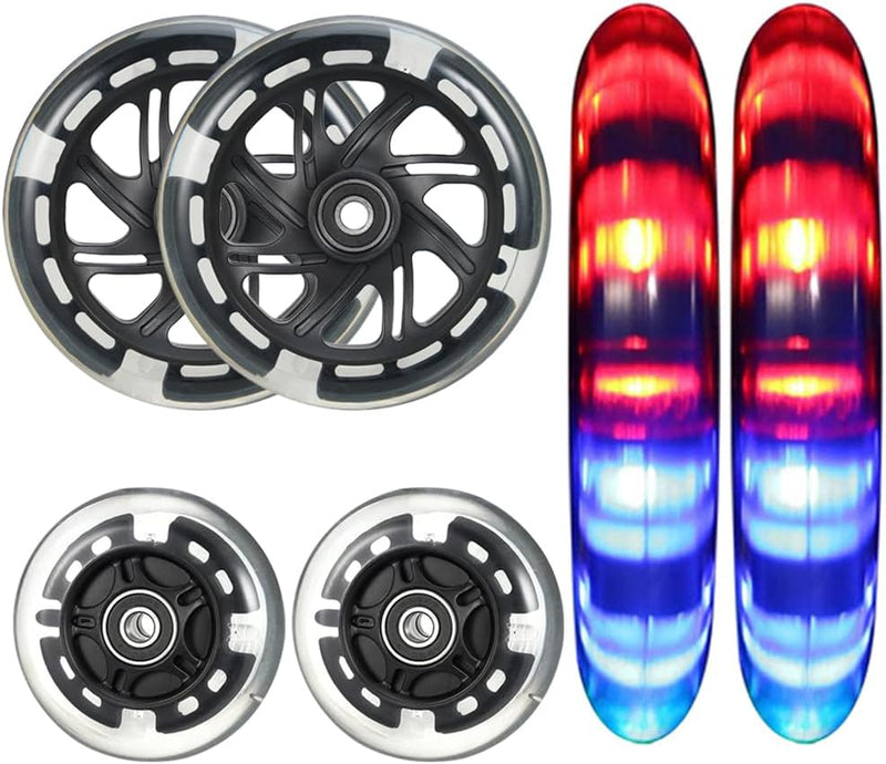 120mm Scooter Rollen - 2 Stück 120mm Led Scooter Ersatzräder Räder mit ABEC-9 Lager - 120mm hell bli