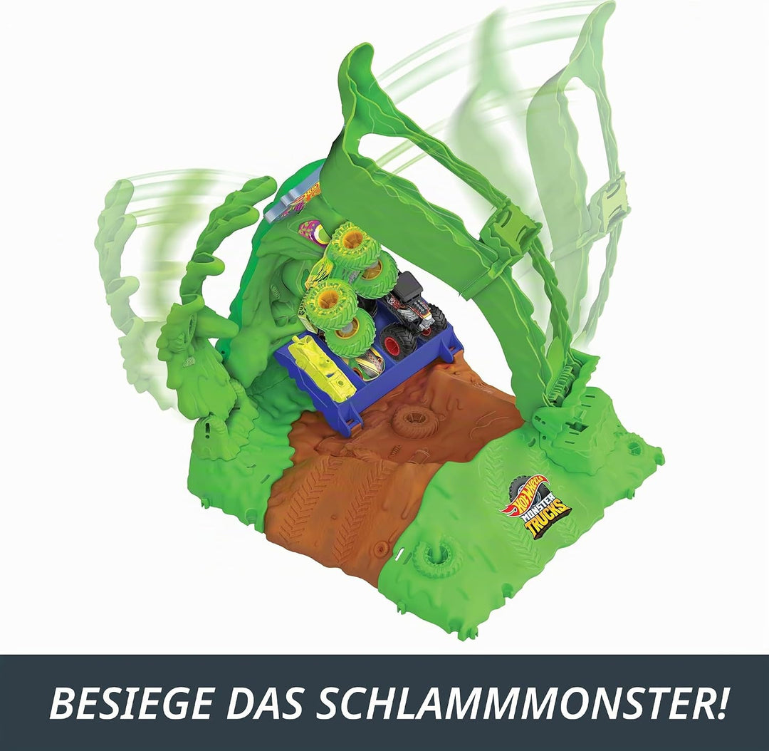 Hot Wheels Monster Trucks Arena Smashers Glow-in-The-Dark Gunkster Spielset mit 1 Glow-in-the-Dark-G