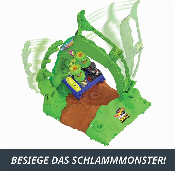 Hot Wheels Monster Trucks Arena Smashers Glow-in-The-Dark Gunkster Spielset mit 1 Glow-in-the-Dark-G