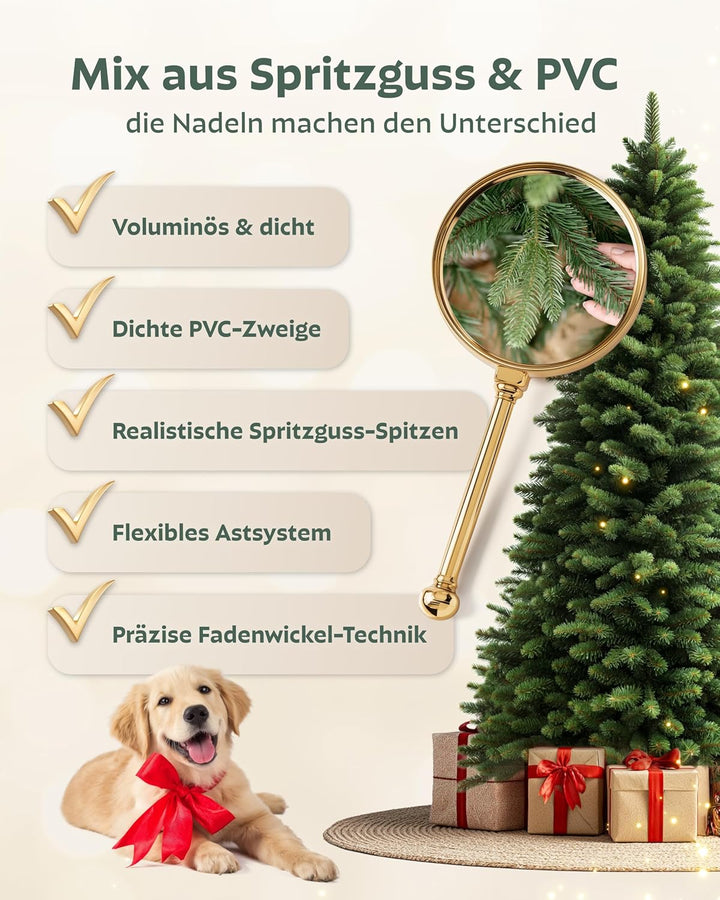 Håvn ® Premium Künstlicher Weihnachtsbaum 180cm | Naturgetreue Optik, Extra Dichte Zweige, Inklusive