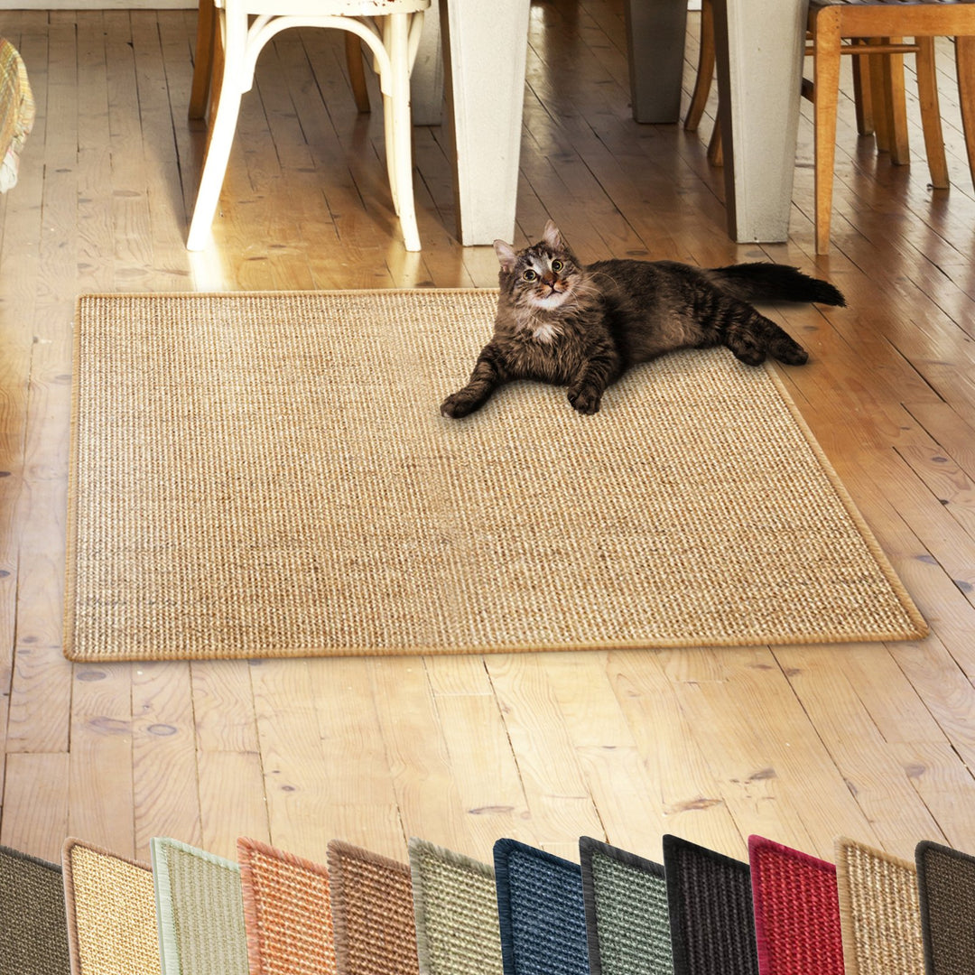 casa pura Katzen Kratzmatte aus Natur Sisal Kratzteppich Kratzmöglichkeiten für Katzen Kratzmöbel fü