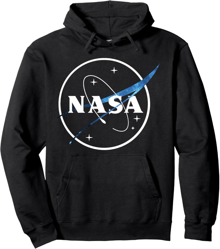 NASA Logo Outline Blue Space Color Streak Pullover Hoodie
