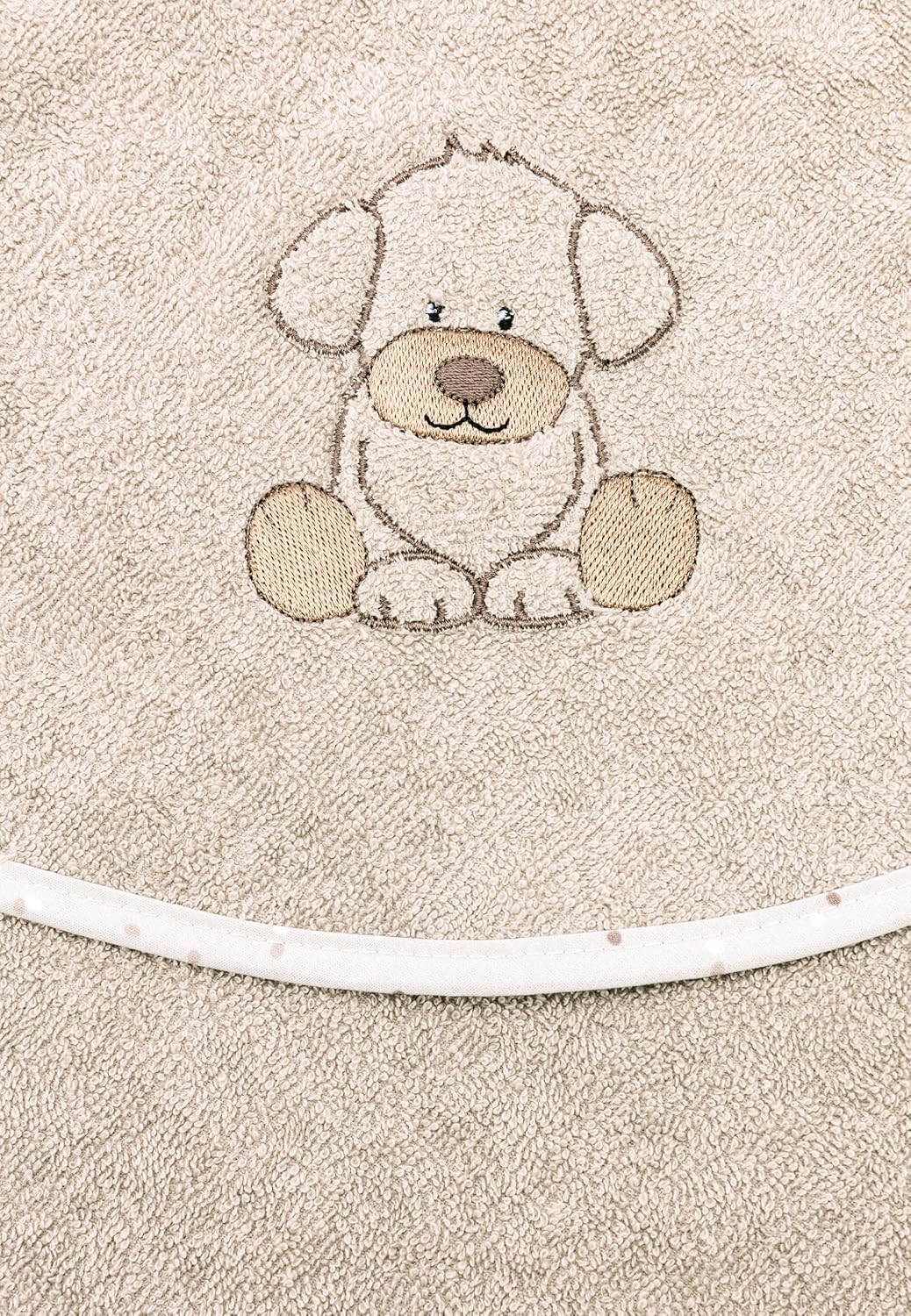 Sterntaler Kapuzenbadetuch 100x100 cm Hund Lucky - Badetuch mit Stickerei auf der Kapuze - Babybadet