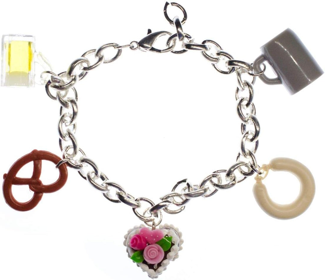 Miniblings Oktoberfest Armband Helles Weisswurst Mass Brezel Lebkuchenherz Bayern - Modeschmuck hand