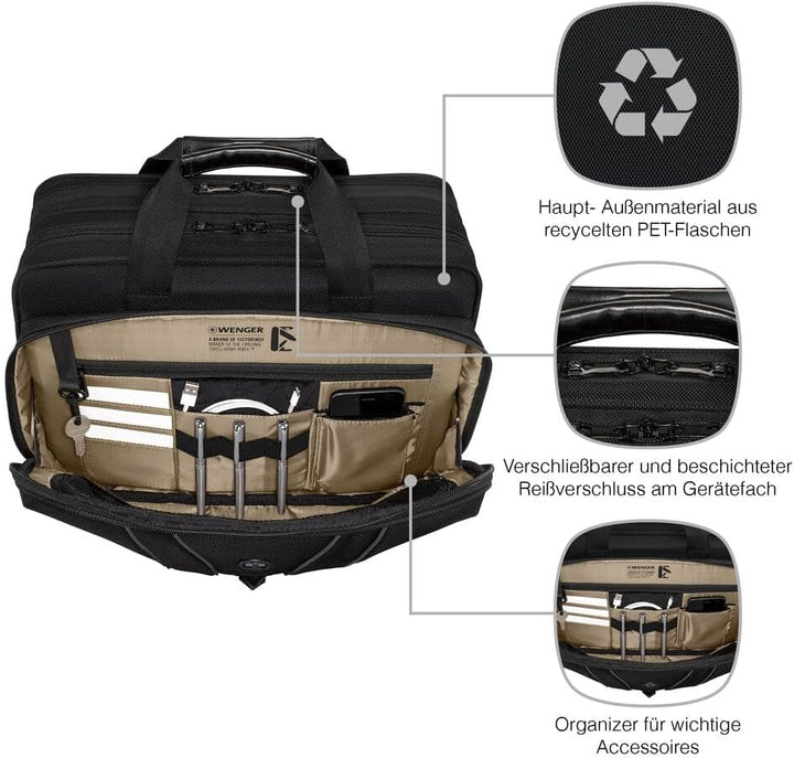 WENGER Legacy Laptop-Tasche, Notebook, Aktentasche, Organizer, Damen Herren, Büro Business-Reisen Un
