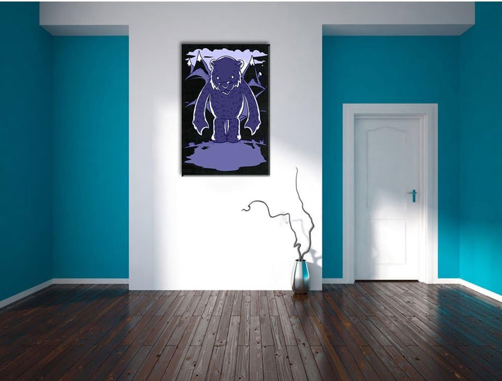 Dark Protective black Bild auf Leinwand, XXL riesige Bilder fertig gerahmt mit Keilrahmen, Kunstdruc