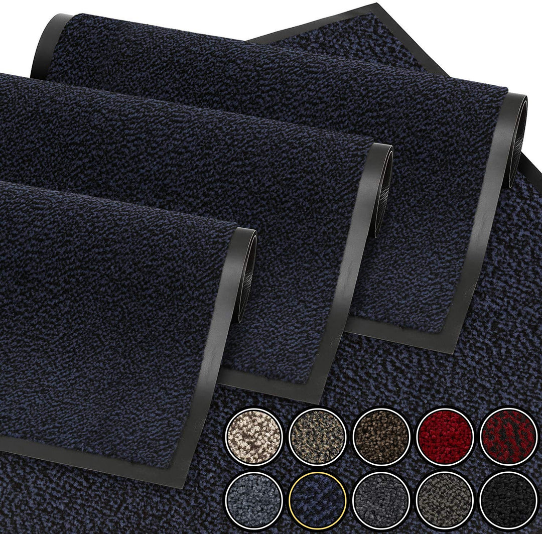 GadHome Fussmatte Blau 90x150 cm|Eingangstürmatte wasserdicht waschbar strapazierfähiger Schmutzfäng