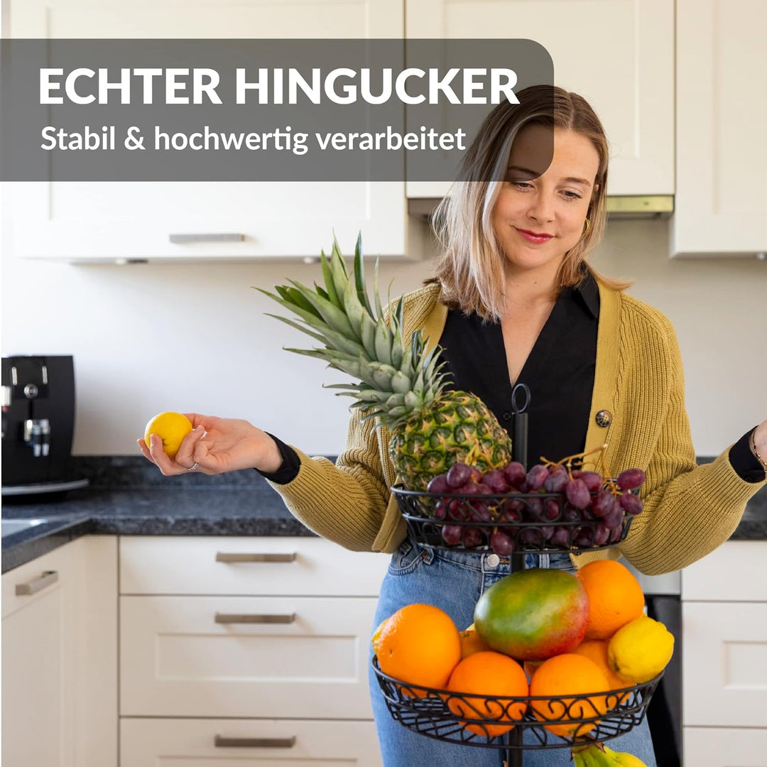 Chefarone Obst Etagere 3 Etagen - Etagere Obst für mehr Platz auf der Arbeitsplatte - dekorativer Ob