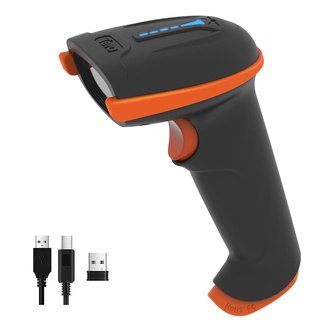 Tera Kabelloser Handheld-Barcode-Scanner 1D Laser Wireless und USB-Wired mit Akkustandsanzeige & Uni