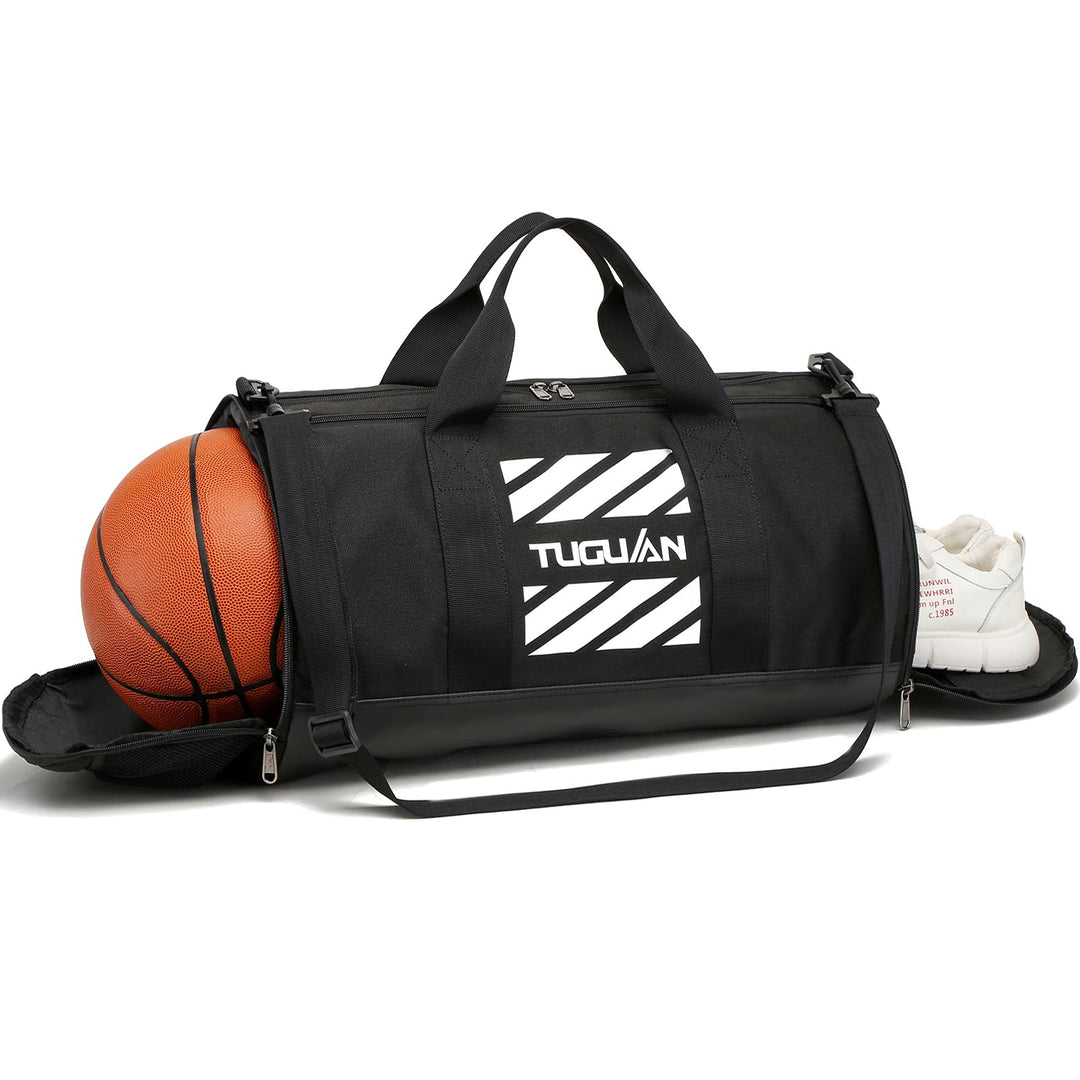 TUGUAN 40L Sporttasche Herren Basketball Trainingstasche mit Schuhfach, Ballfach & Nassfach Wochen R