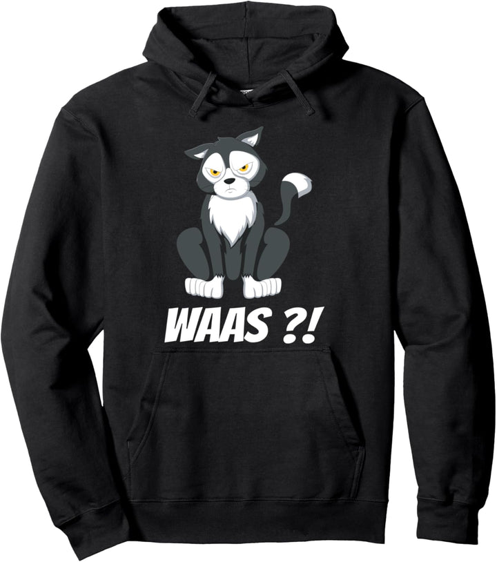 WAAS? Böse Katze, Lustiges Spruch Pullover Hoodie