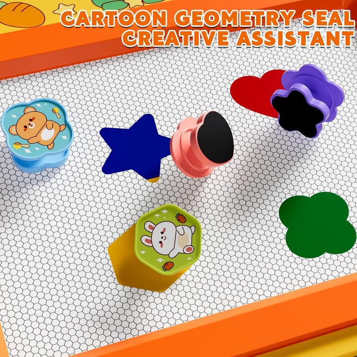 XL Magnetische Zaubertafel für Kinder, Maltafel mit Stempel & Stift, Lernspielzeug & Reisegrösse, Ge