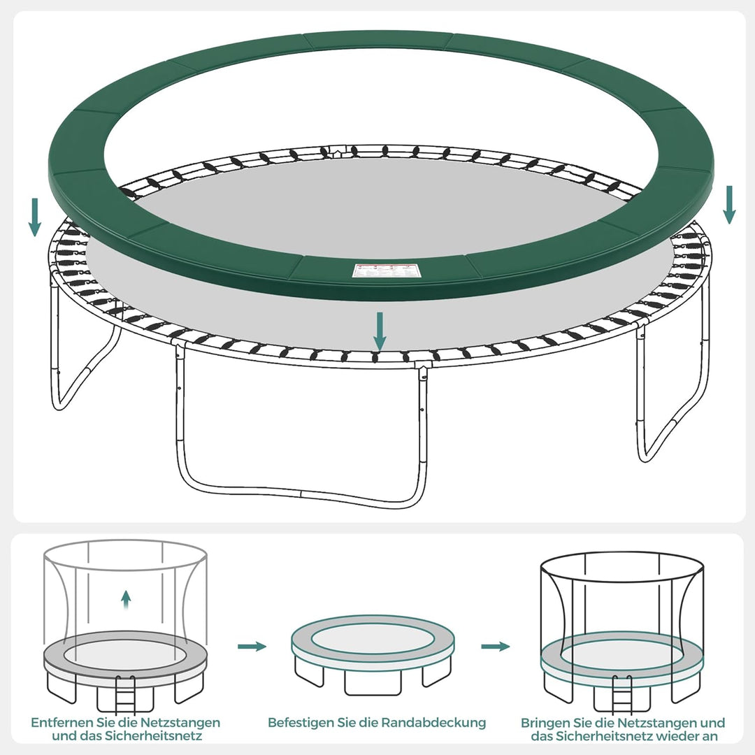 SONGMICS Trampolin Randabdeckung, Ø 183 244 305 366 427 cm, Federabdeckung, Randschutz, Sicherheitsm