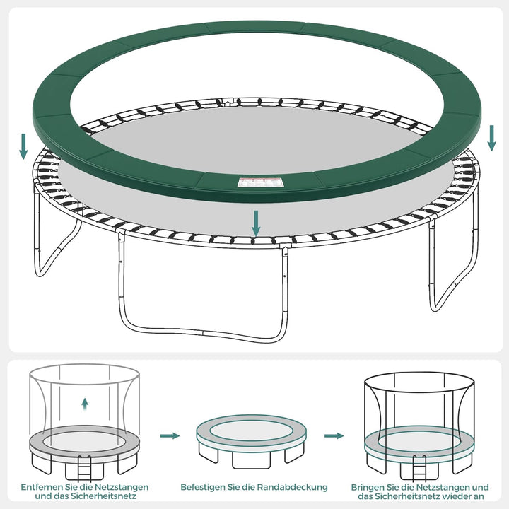 SONGMICS Trampolin Randabdeckung, Ø 183 244 305 366 427 cm, Federabdeckung, Randschutz, Sicherheitsm