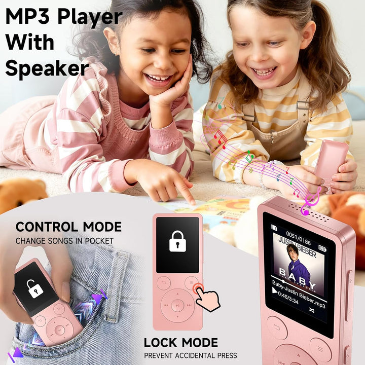 64GB MP3 Player Bluetooth 5.3 &amp; Lautsprecher – Upgrade mit physischen Tasten (Zurück, Menü, Lautstär
