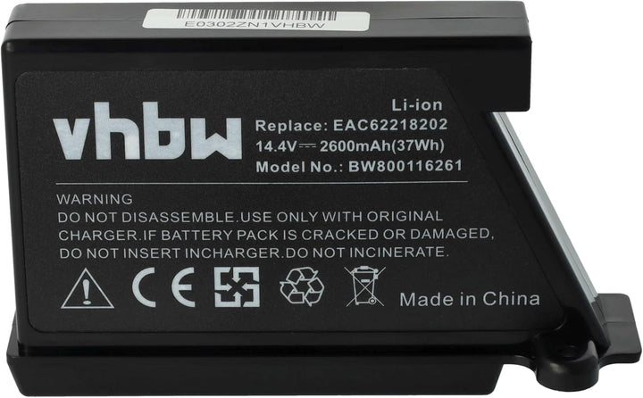 vhbw Li-Ion Akku 2600mAh (14.4V) kompatibel mit Saugroboter Home Cleaner Heimroboter Ersatz für LG E