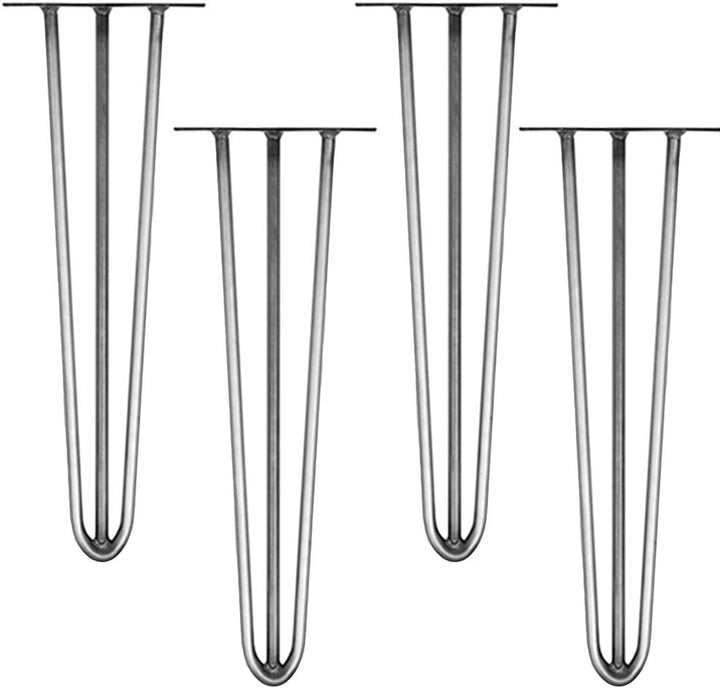 Melko 4 Stück Hairpin Legs Haarnadel Tischbeine aus 12 mm Stahl Tischfuss inkl. Bodenschoner, Höhe 4