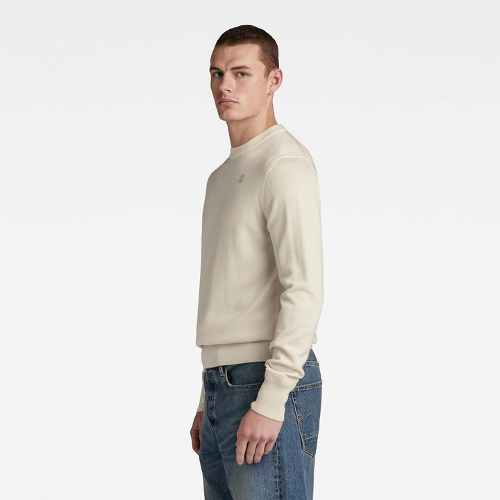 G-Star RAW Herren Premium Core Knitted Pullover Sweater XL Beige (Eggnog D21931-b692-g076), XL Beige