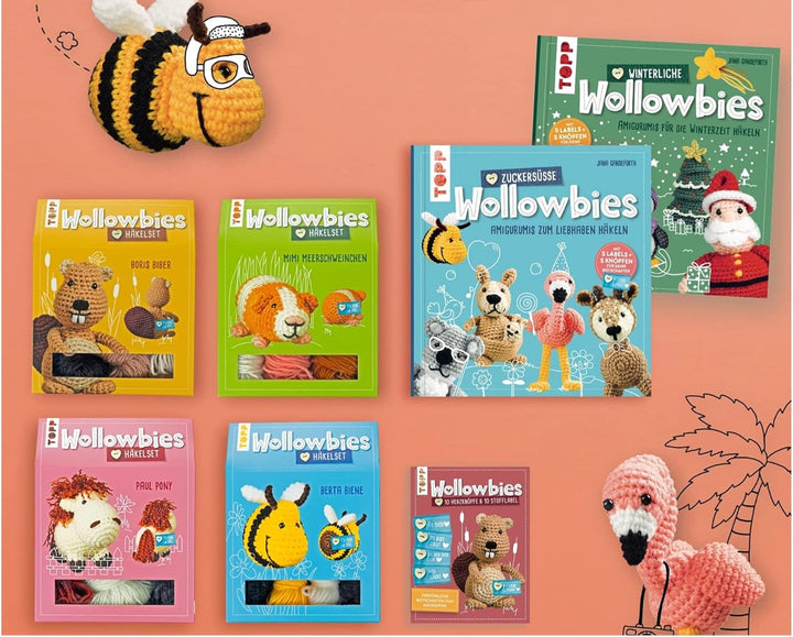 Wollowbies Häkelset Pony: Anleitung und Material für ein Pony zum Selber-Häkeln. Mit Holzknopf und S