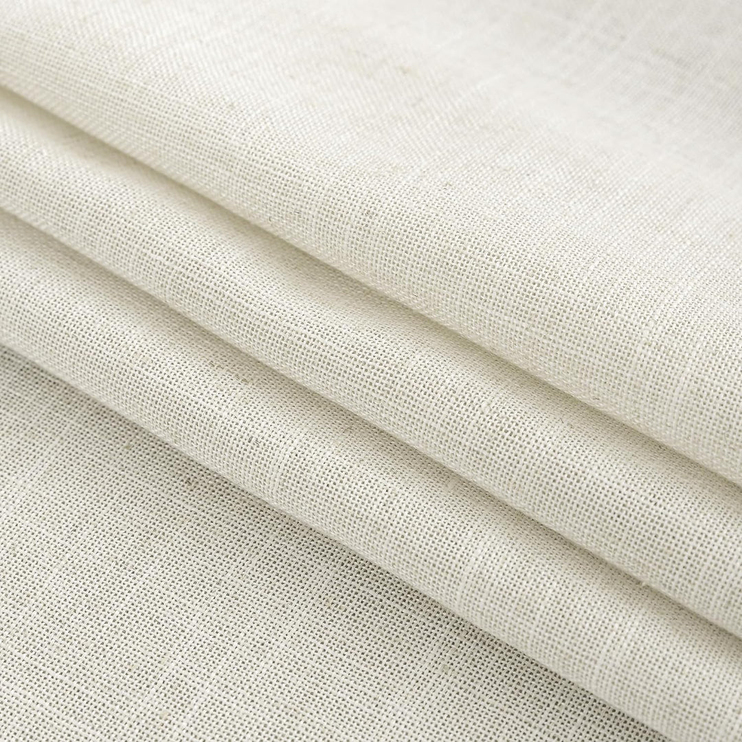 CUCRAF Leinen Gardinen mit Ösen Halbtransparent Leinenvorhang Voile Fensterschal Dekoschal für Schla