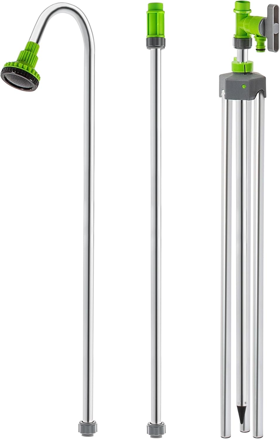 KADAX Gartendusche mit Verstellbarer Höhe, Aussendusche mit 1/2 Zoll Anschluss für Gartenschlauch, C