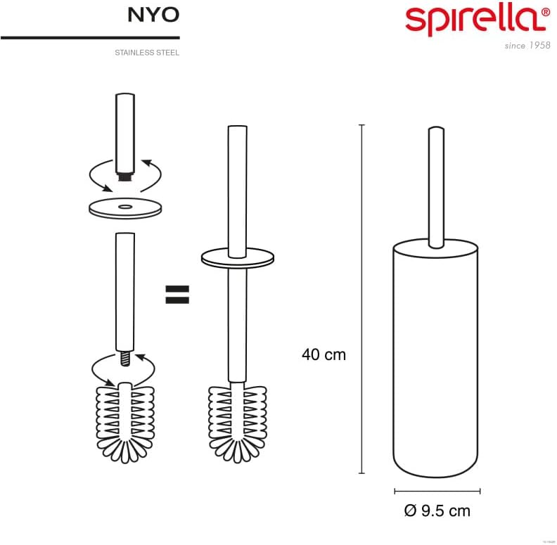 Spirella WC Bürste Klobürste Toilettenbürste hochwertig „NYO“ mit hygienischem Behälter Edelstahl Si