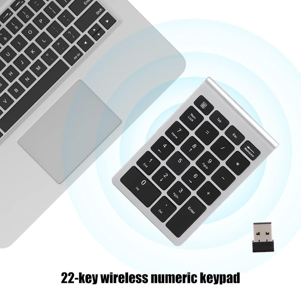 KIMISS RF304 22 Tasten, 2.4G Wireless Tastatur Nummernblock für Ziffernblock USB Gold Bluetooth mit