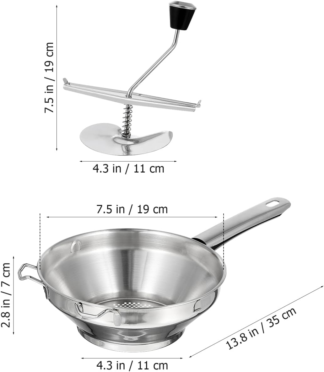 Amosfun Edelstahl Kartoffelpresse Manuelle Kartoffelquetsche Mit Ergonomischer Kurbel FüR Cremiges K