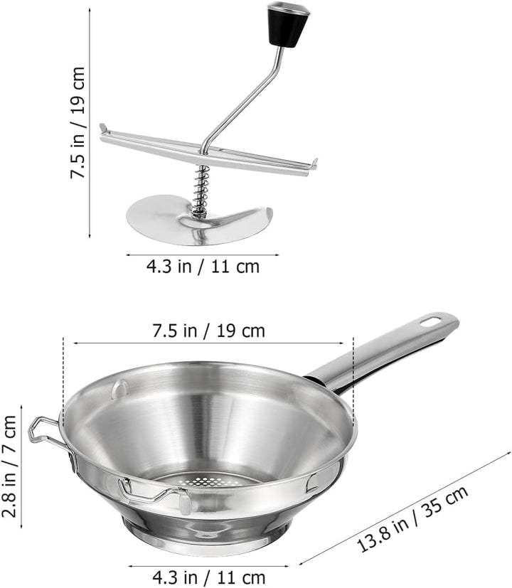 Amosfun Edelstahl Kartoffelpresse Manuelle Kartoffelquetsche Mit Ergonomischer Kurbel FüR Cremiges K