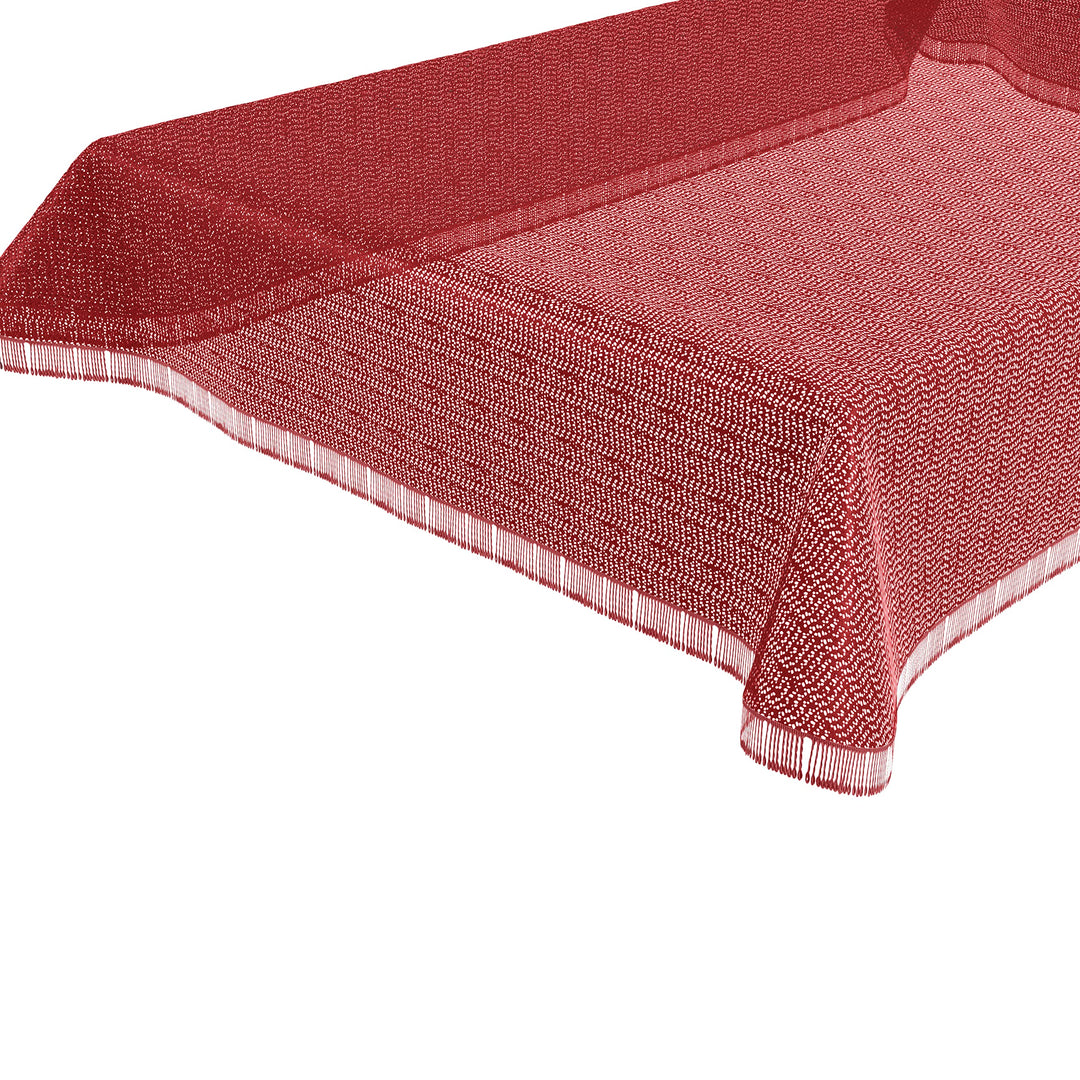BEAUTEX Moa Weichschaum Tischdecke mit Fransen, Garten, Balkon, Terrasse, Camping - Oval 160x220 cm,