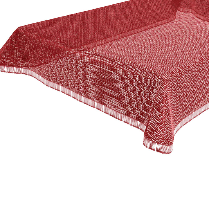 BEAUTEX Moa Weichschaum Tischdecke mit Fransen, Garten, Balkon, Terrasse, Camping - Oval 160x220 cm,