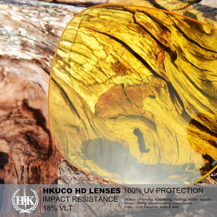 HKUCO Transparent Yellow/Transparent Pink Polarized Replacement Lenses For Oakley Garage Rock