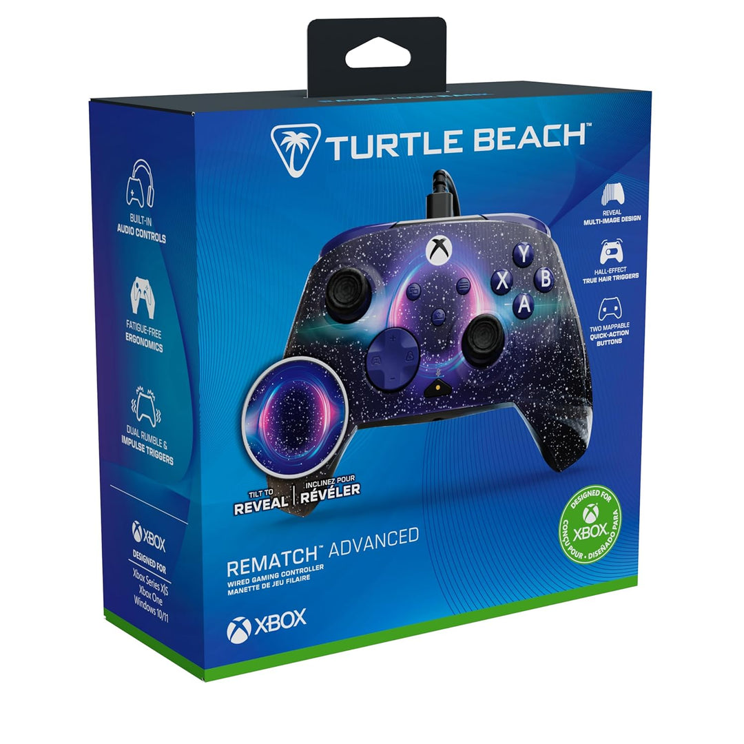 Turtle Beach Rematch Advanced Dark Cosmos Wired Gaming Controller für Xbox und PC – Lentikular, zuwe