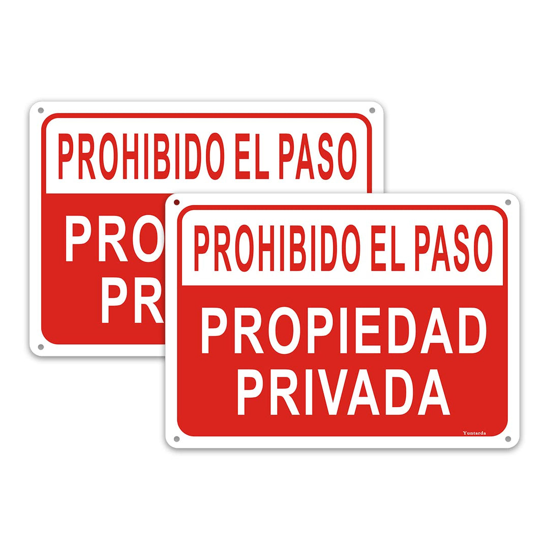 2X Señal De Prohibido El Paso Propiedad Privada, 18X25 cm 2 piezas