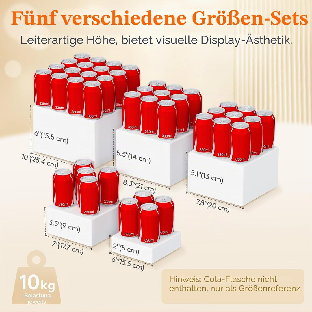 Lifewit 15,5/17,7/20/21/25,4cm Display Ständer, 6 Stück Kunststoff Erhöhung | Tortenständer für Cupc