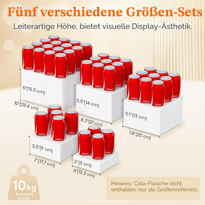 Lifewit 15,5/17,7/20/21/25,4cm Display Ständer, 6 Stück Kunststoff Erhöhung | Tortenständer für Cupc